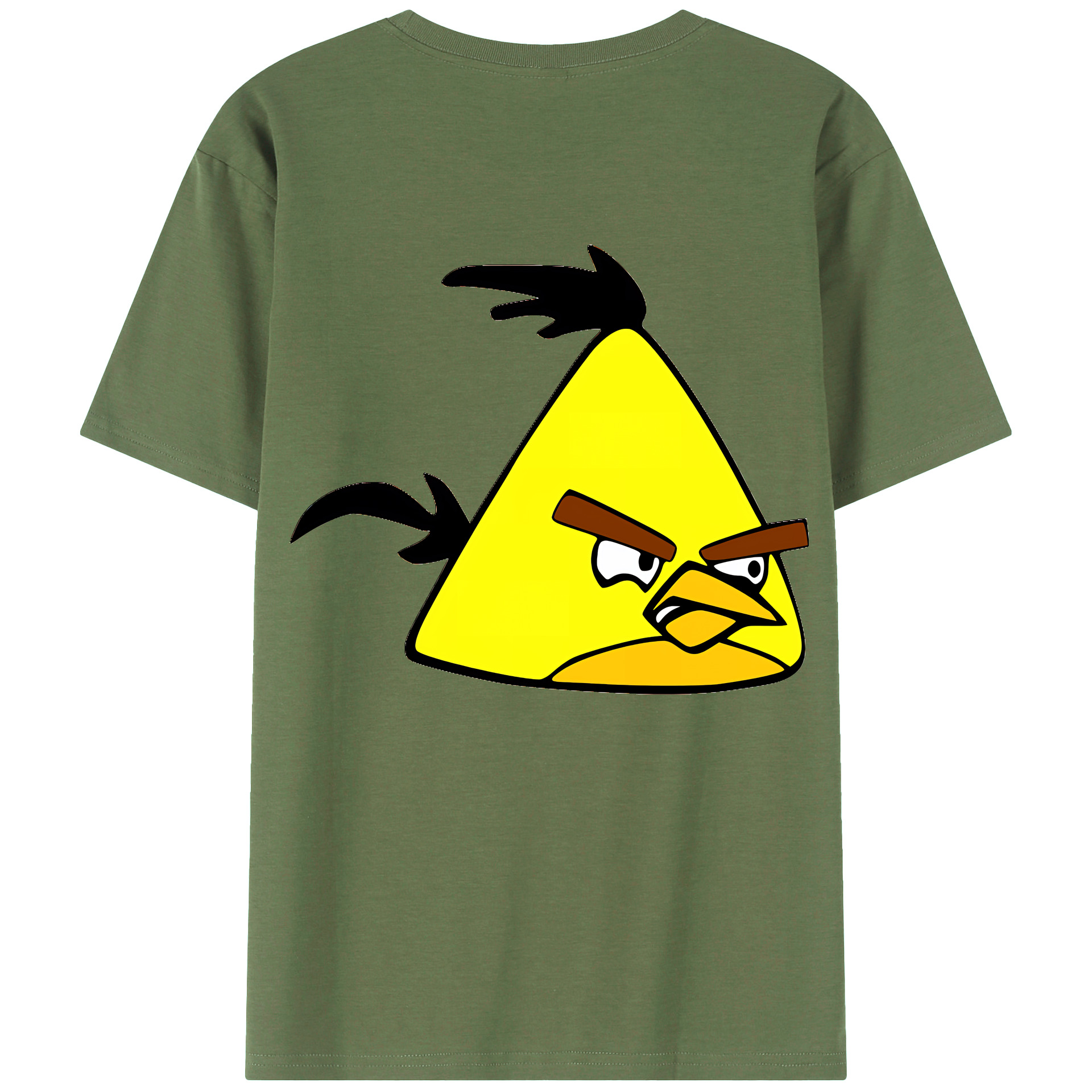 （画像用） Angry Birds アングリーバード 綿100％ メンズ半袖Tシャツ（バックプリント） 通気性